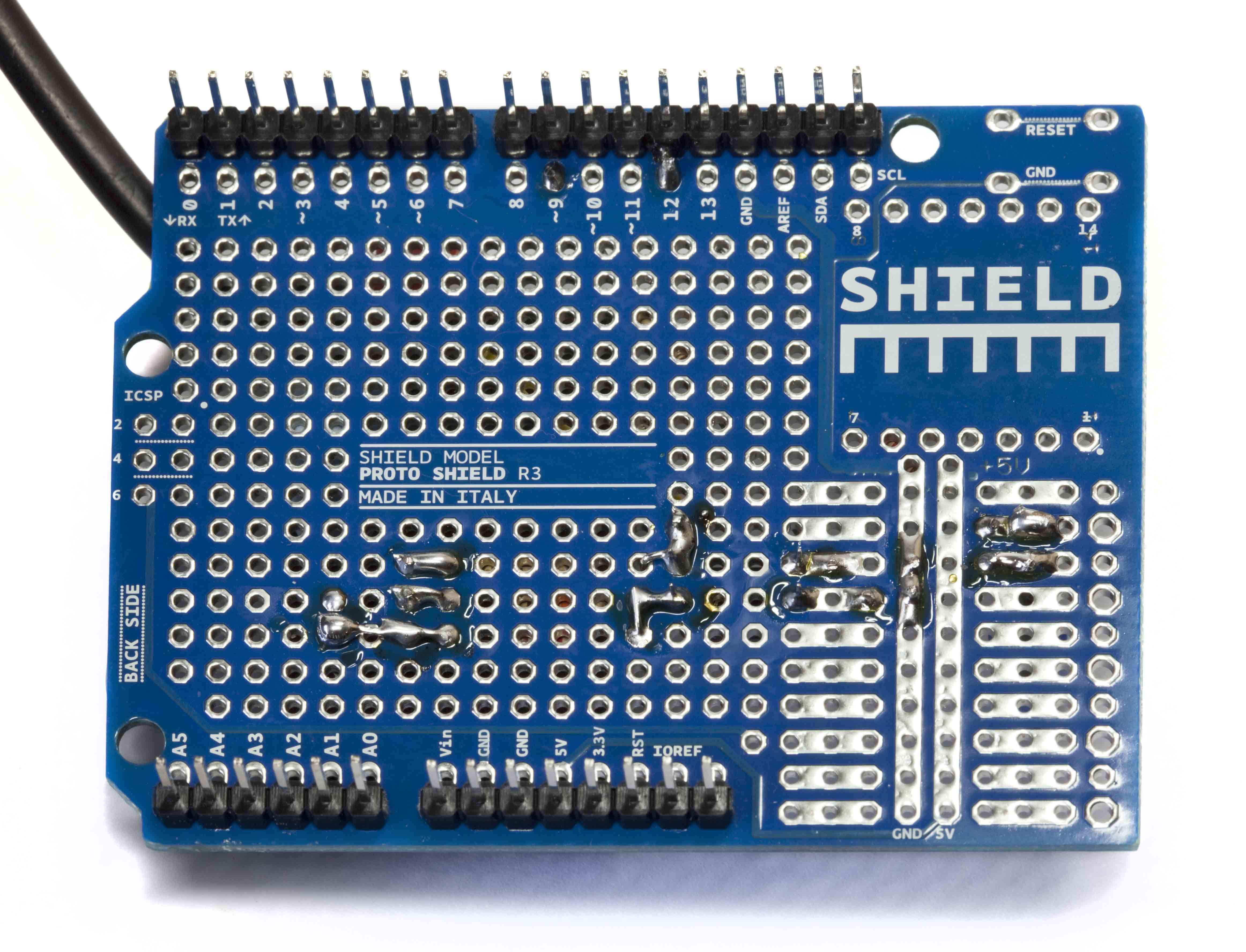 Arduino Proto Shield R3 with components